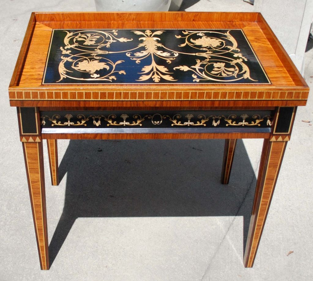 Mahogany Louis XVI Style Inlaid Tray Table