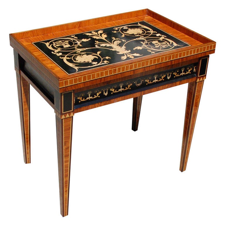 Louis XVI Style Inlaid Tray Table