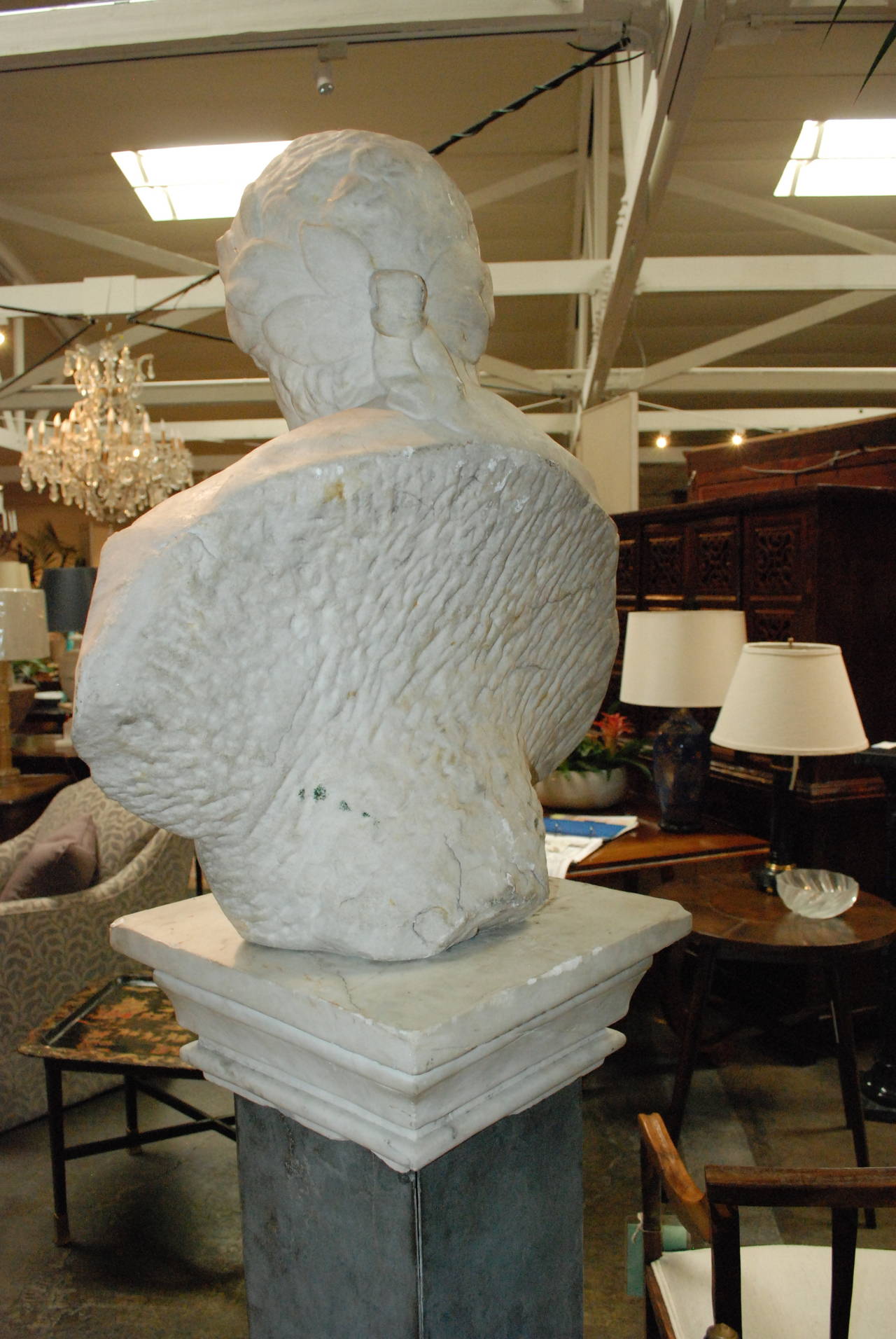 bust on pedestal