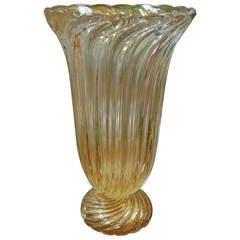 20th Century Murano Vase with 22-Karat Gold