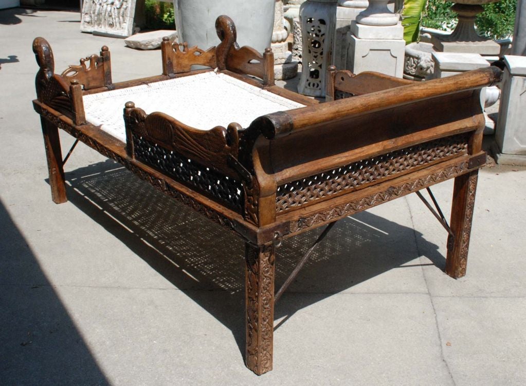 Tribal 19th Century Indian Carved Bed