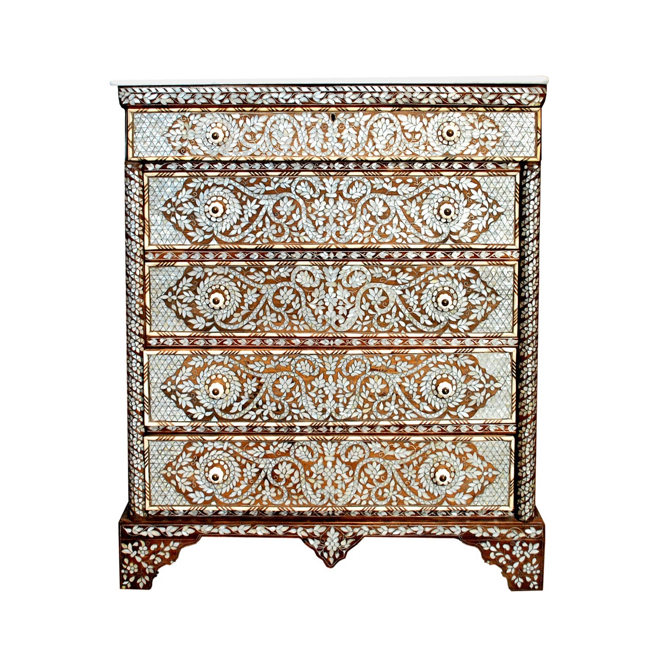 20th Century Syrian Mother-of-Pearl-Inlaid Chest of Drawers