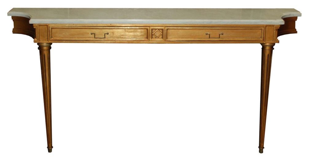French Gilded Console Table, Early 20th Century
