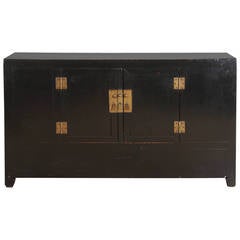 Antique 19th Century Black Chinese Sideboard