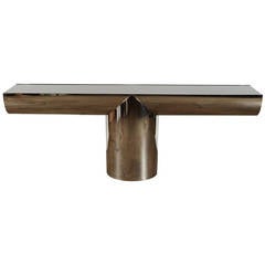 J. Wade Beam for Brueton Stainless Steel Tee Console Table