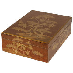 Japanese Large Nashiji lacquer box Meiji Period, circa 1890