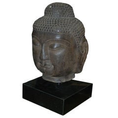 Chinese Stone Buddha Head, Late 20th century