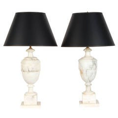 Vintage Pair of Alabaster Lamps