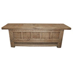Chinese Low Carved Cabinet, 20th Century
