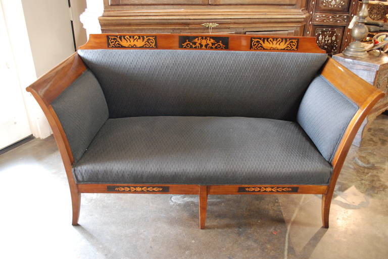 Danish Inlaid Empire Sofa