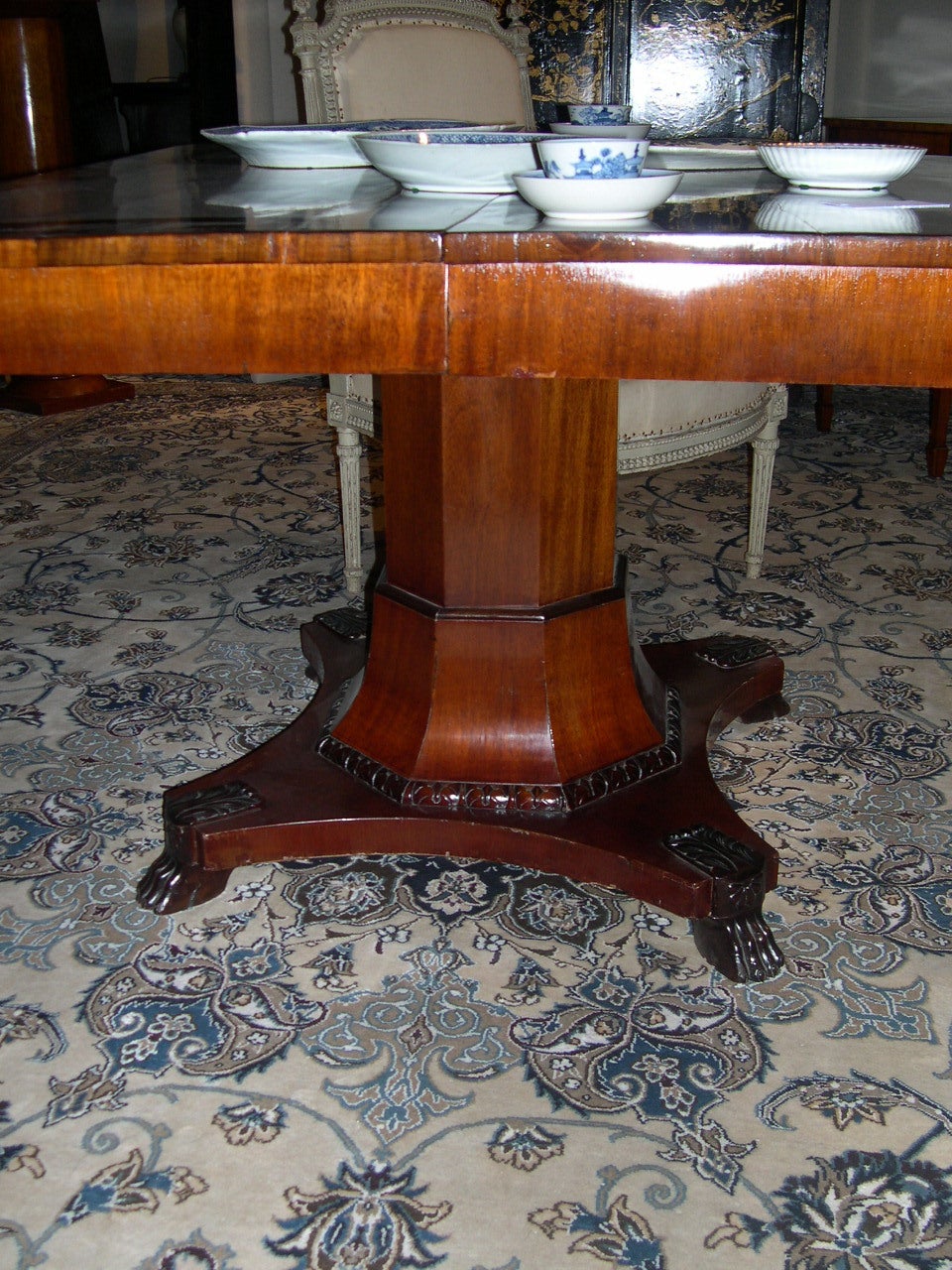 Neoclassical Danish Mahogany Dining Table