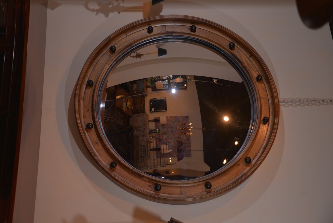 Convex Mirror Frame Made From Reclaimed Elements In Good Condition In Dallas, TX
