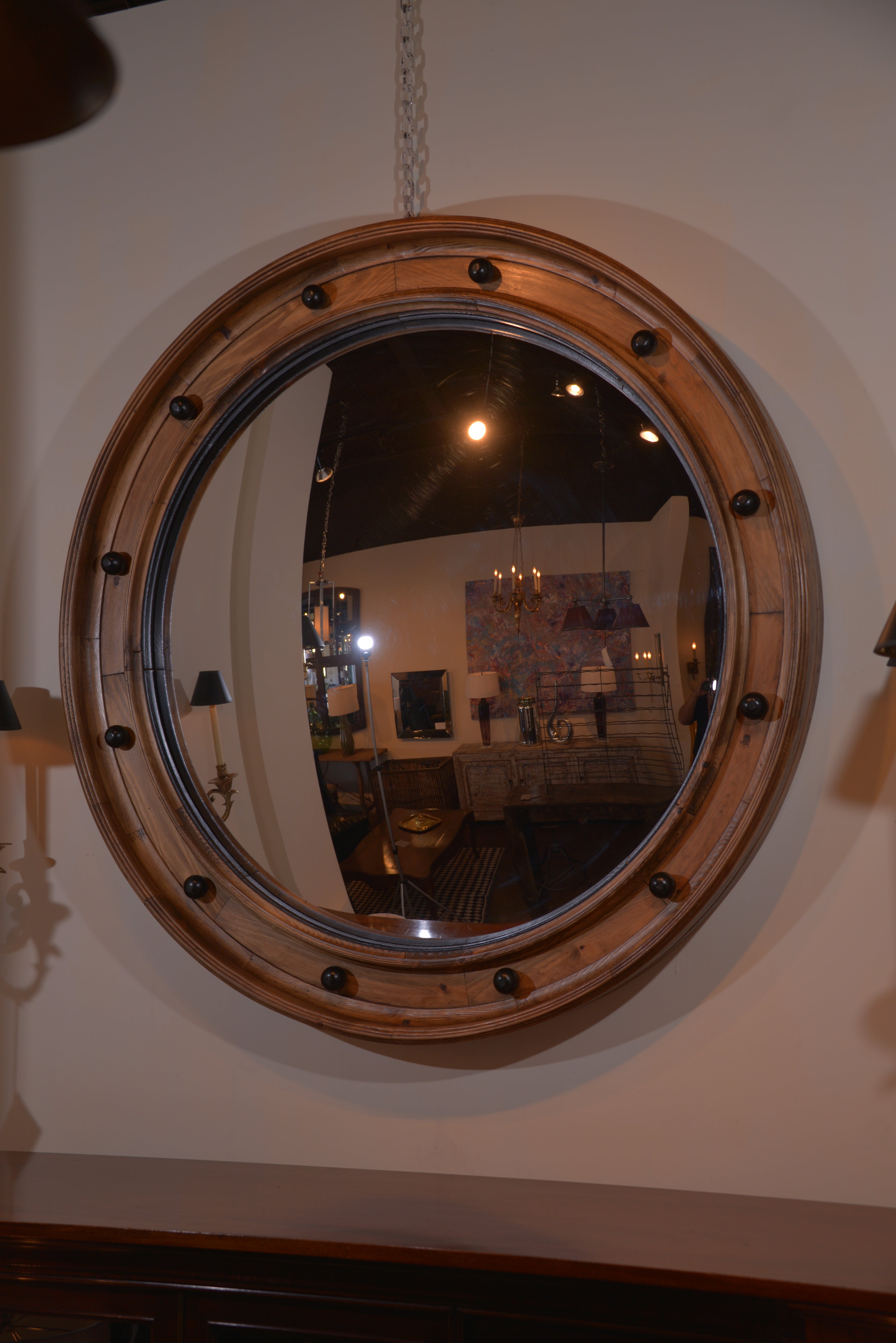 Convex Mirror Frame Made From Reclaimed Elements