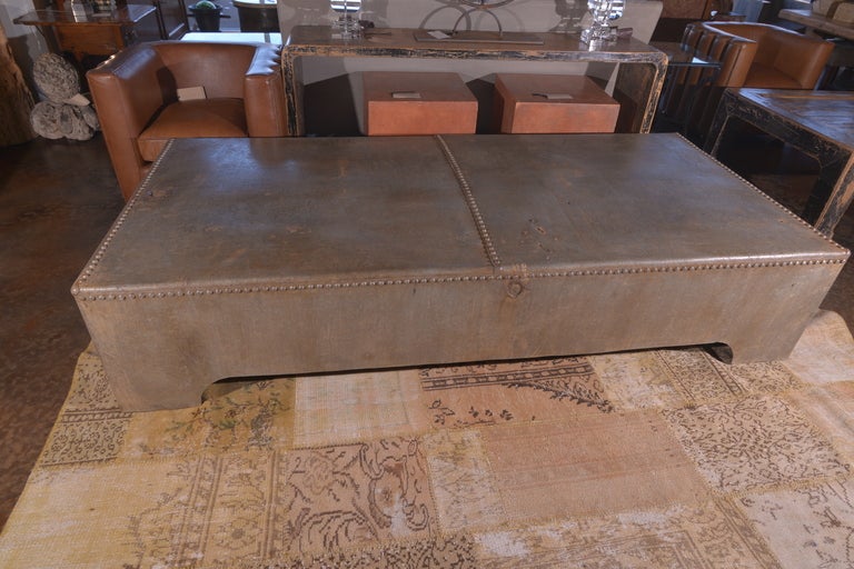 Coffee Table Made From Reclaimed Galvanized English Storage Bin