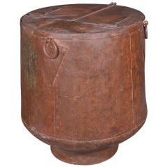 Antique English Colonial Storage Bin As End Table