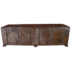 Antique French Industrial Enfilade with Reclaimed Pine Top