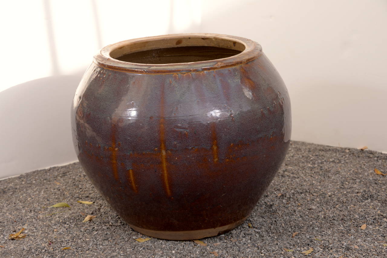 Glazed terra cotta vase.