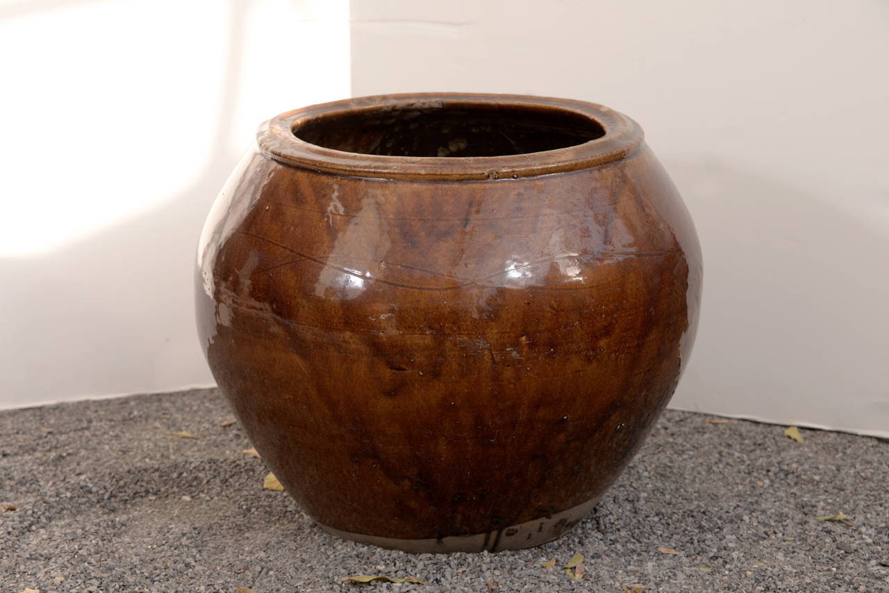 Antique Glazed Terracotta Vase at 1stdibs