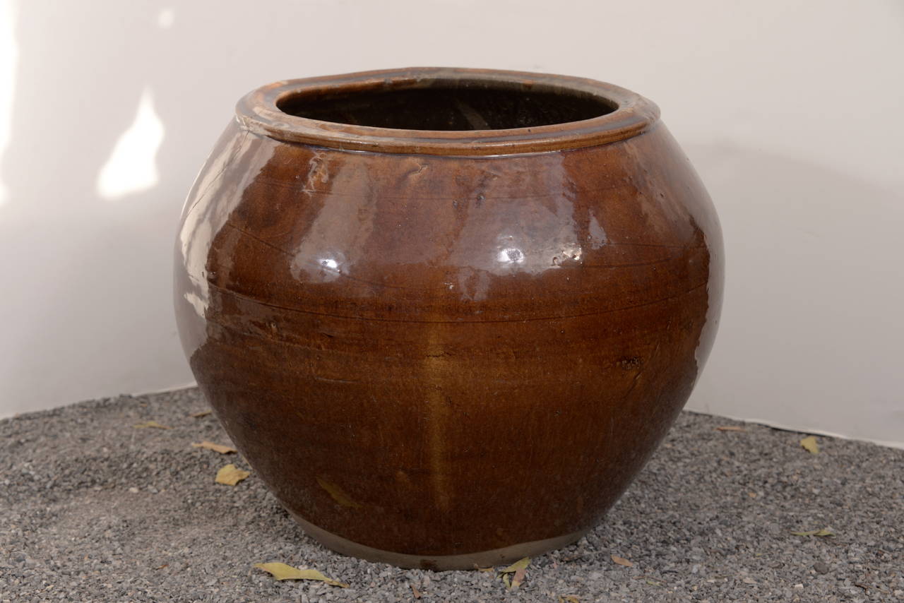 Antique Glazed Terracotta Vase at 1stdibs