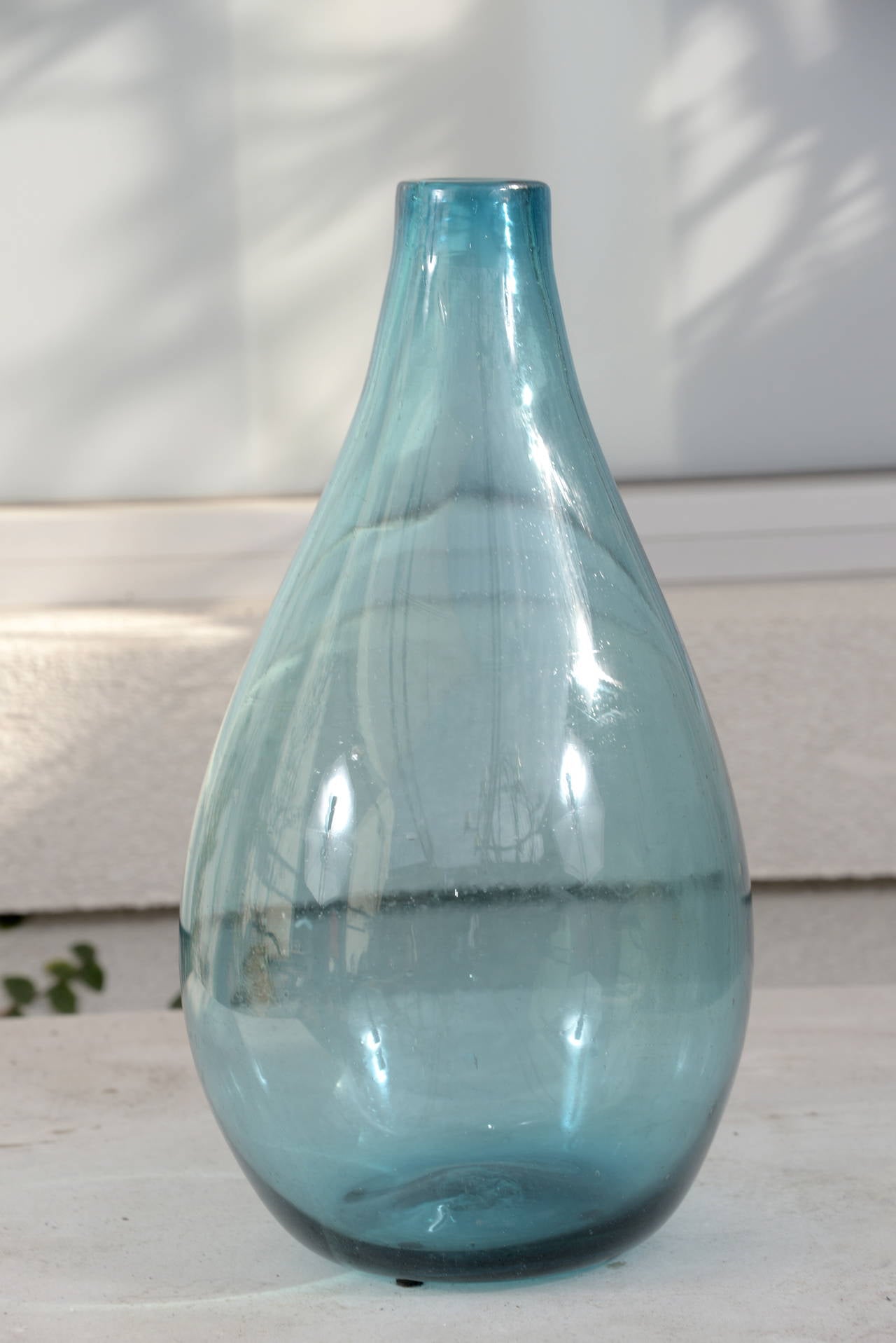 light blue glass vase vintage
