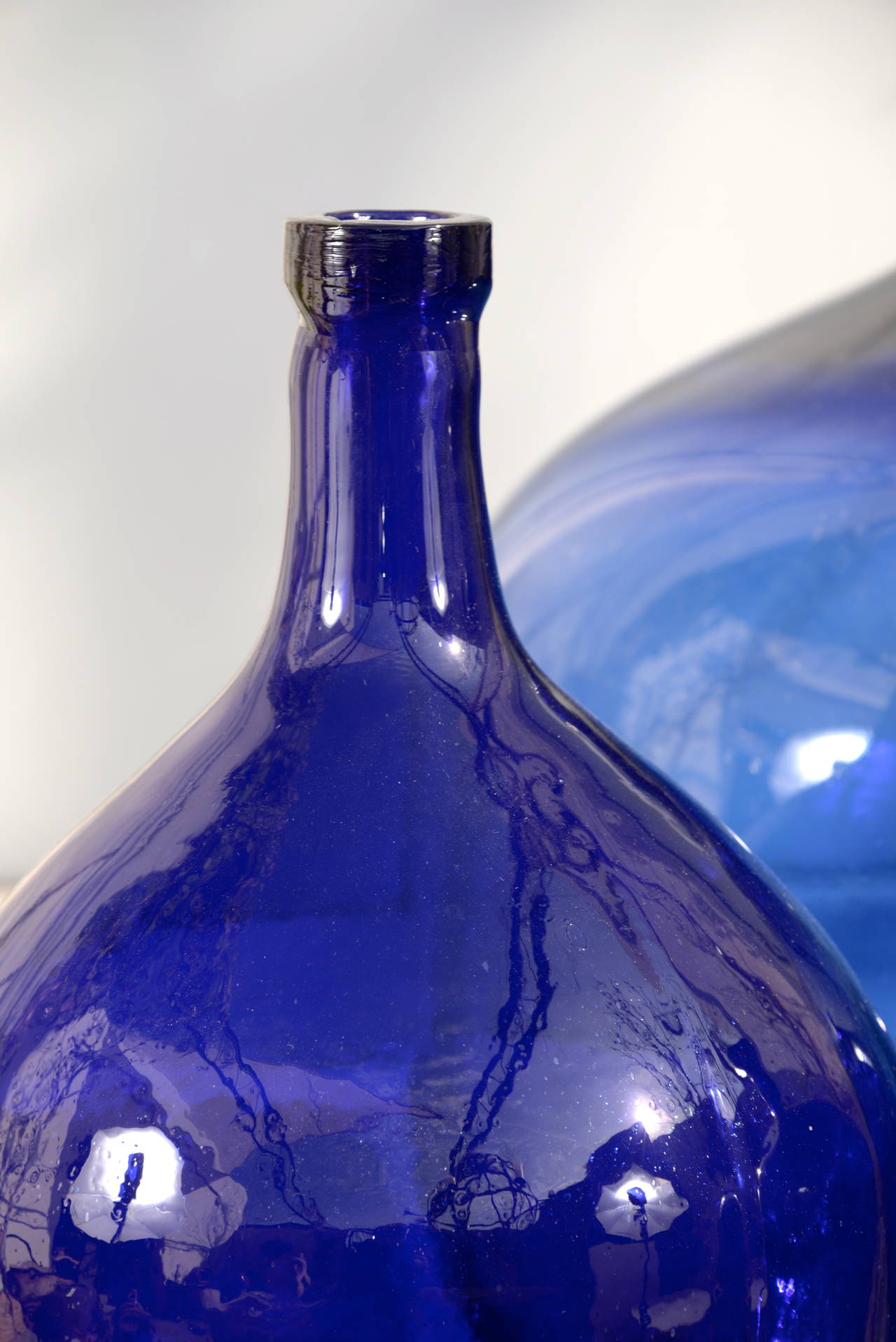 Rare French Cobalt Blue Dame-Jeanne In Good Condition In Dallas, TX