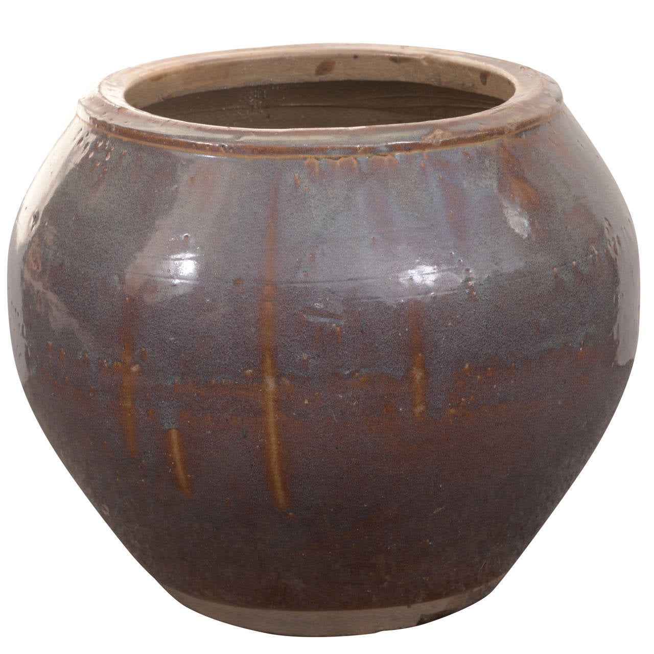 Glazed Terra Cotta Vase For Sale at 1stdibs