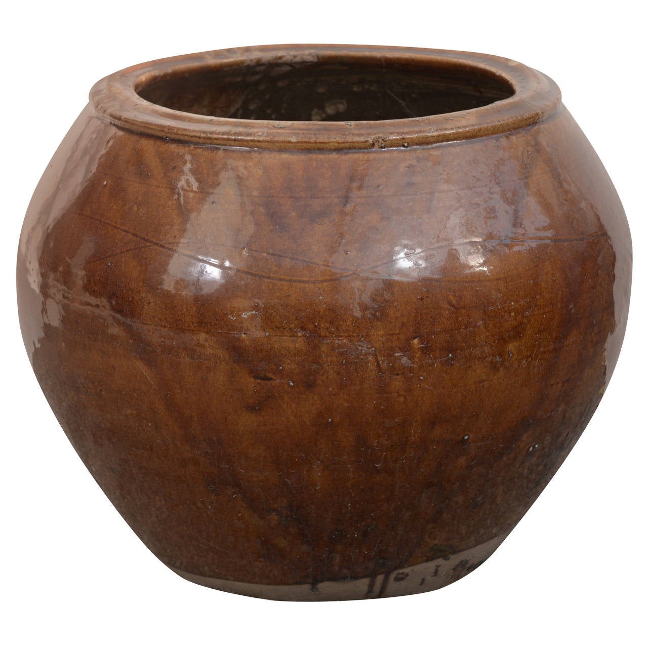 Antique Glazed Terracotta Vase at 1stdibs