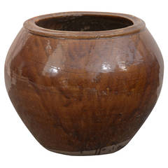 Antique Glazed Terracotta Vase 12