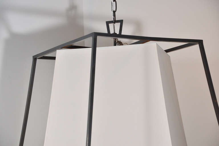Contemporary Kyle Geometric Fixture in Old Bronze with Eco Shade