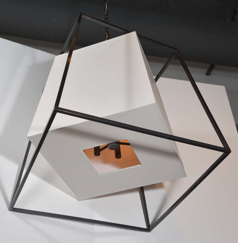 Kyle Geometric Fixture in Old Bronze with Eco Shade 3