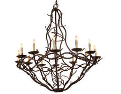 Durango 12-Light Iron Chandelier in Rust Finish Durango 12-Light Iron Chandelier in Rust Finish