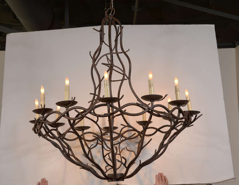 Durango 12-Light Iron Chandelier in Rust Finish