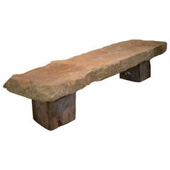 Antique Architectural Chalk Stone Remnant as Coffee Table