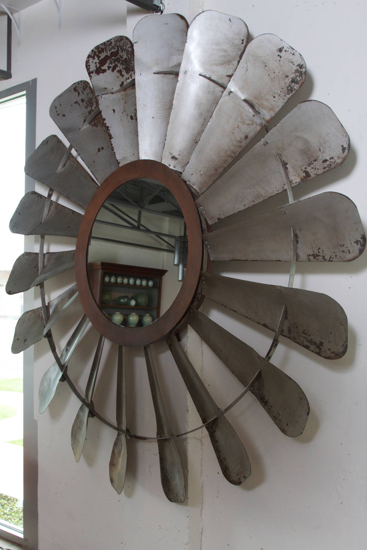 Large Tole Windmill Mirror 1