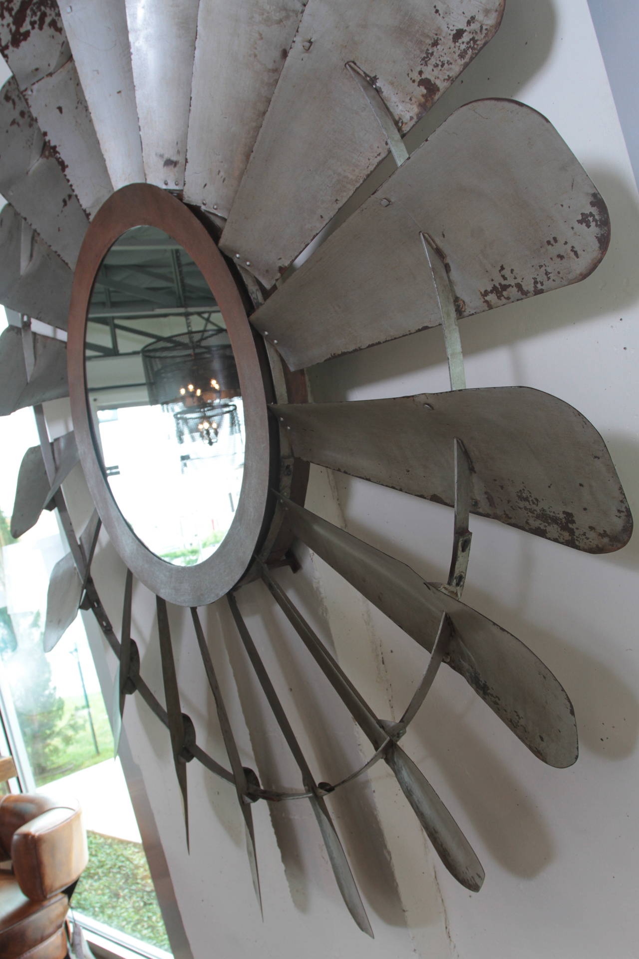 Large Tole Windmill Mirror 2