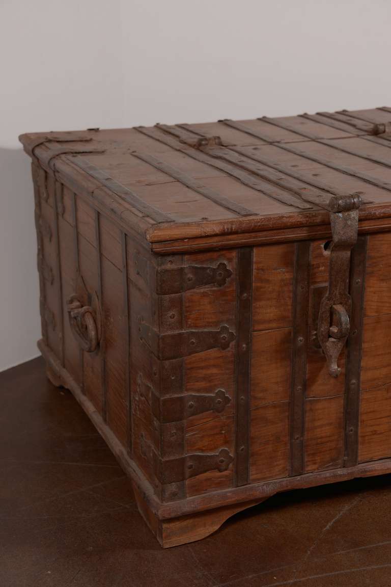 Antique Elm Storage Trunk 2