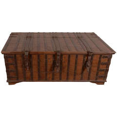 Antique Elm Storage Trunk