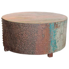 Vibrant Colors Barrel Style Coffee Table