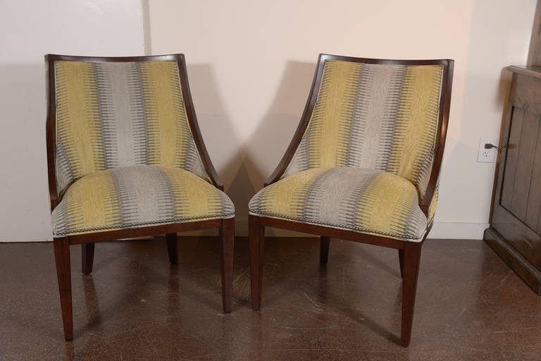 Wesley Hall Chair, Nail trim #35, Dorchester-Flint GD:28, Finish: Arabaca