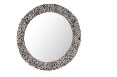 Kipling Round Mirror with Authentic Oyster Shells
