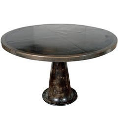 Industrial Machine Base with Zinc and Wood Top as Dining Table