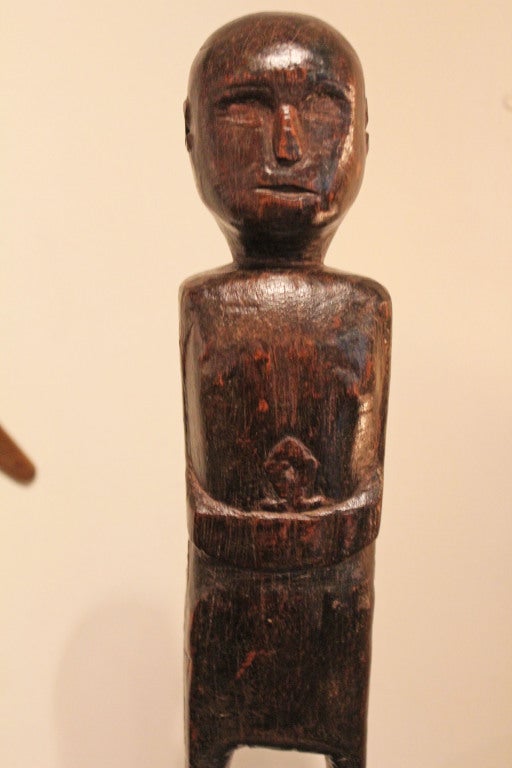 Folk Art Wood Carved Icon From Kalimantan Borneo