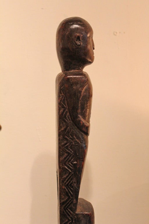 Wood Carved Icon From Kalimantan Borneo In Good Condition In Dallas, TX