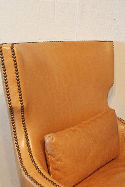 American Wesley Hall Leather Chair