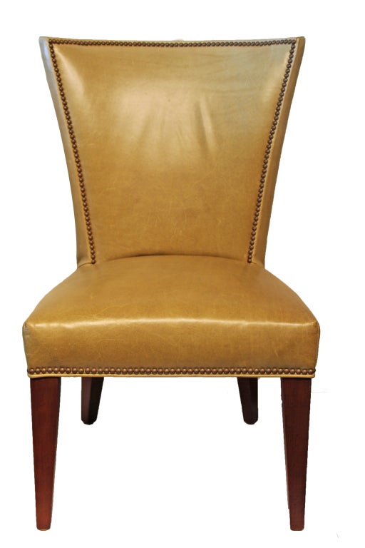 LEE Green Leather Chair at 1stdibs