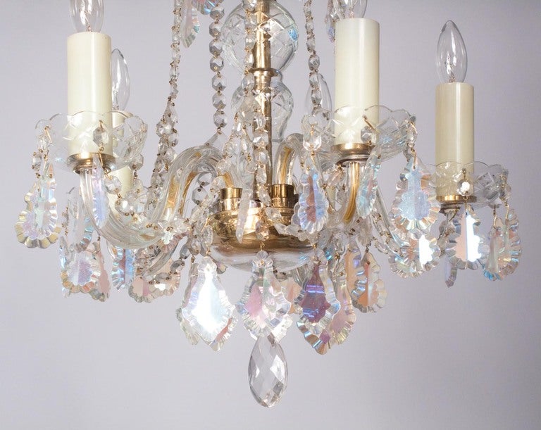 Pair of Bohemian Crystal Chandeliers In Excellent Condition In Austin, TX