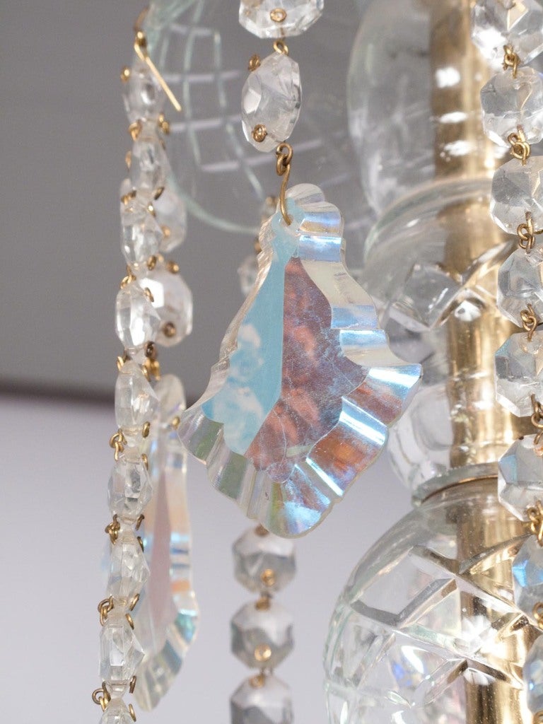 Mid-20th Century Pair of Bohemian Crystal Chandeliers