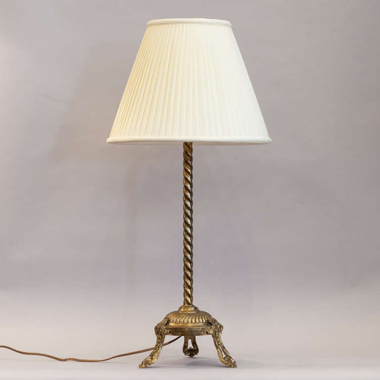 20th Century French 1900's Brass Table Lamp