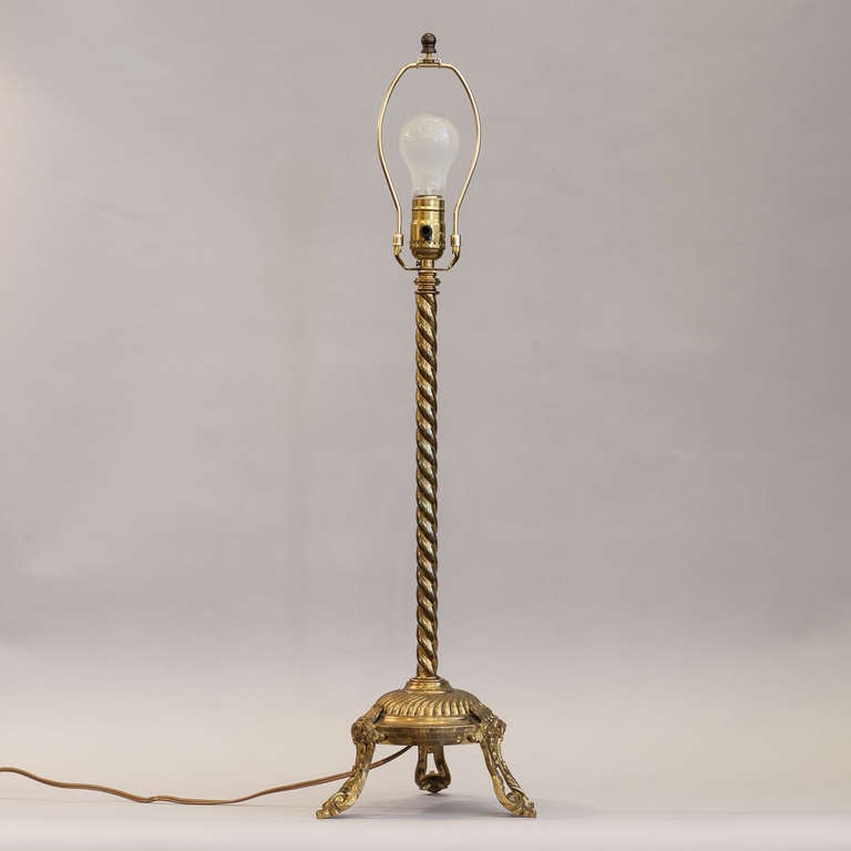 French 1900's Brass Table Lamp 1