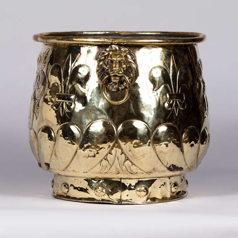 French Louis XIV Period Brass Jardiniere or Planter, 18th Century